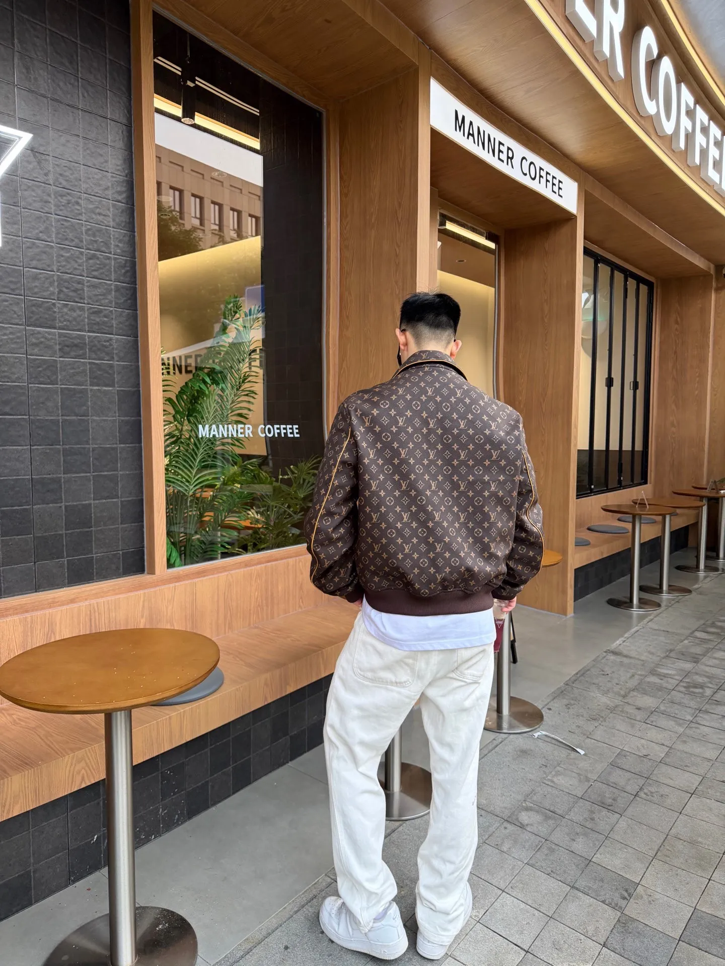 Louis Vuitton/Louis Vuitton old flower printed leather jacket